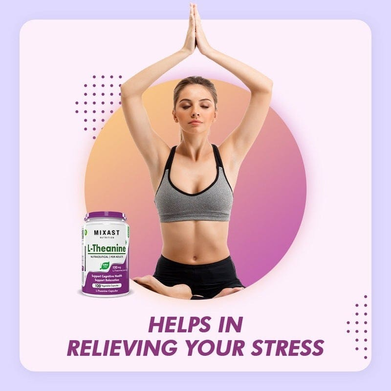 MIXAST® L-Theanine, Support cognitive Support Health relaxation 120 Veg Capsules