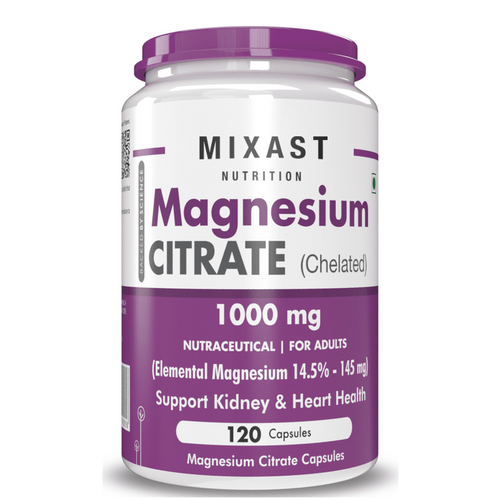 Magnesium Citrate 120 Vegetable Capsules - Supports Bone Health, Energy, and Muscle Function
