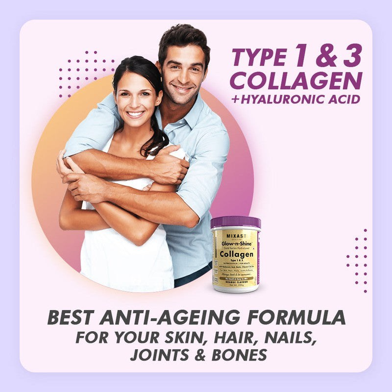 Skin Glow-n-Shine Collagen Powder 200g | Hydrolysed Collagen for Women and Men with Hyaluronic Acid, Biotin and Vitamin C for Healthy Skin, Hair and Nails