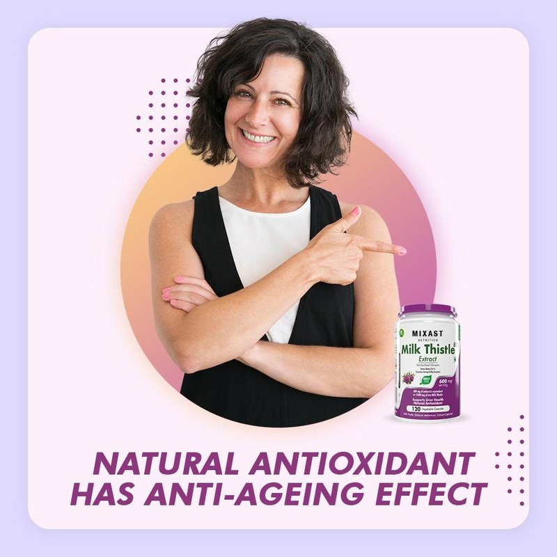 Milk Thistle Supplement 600mg Extract - Supports Liver Health and Antioxidant (Silymarin)