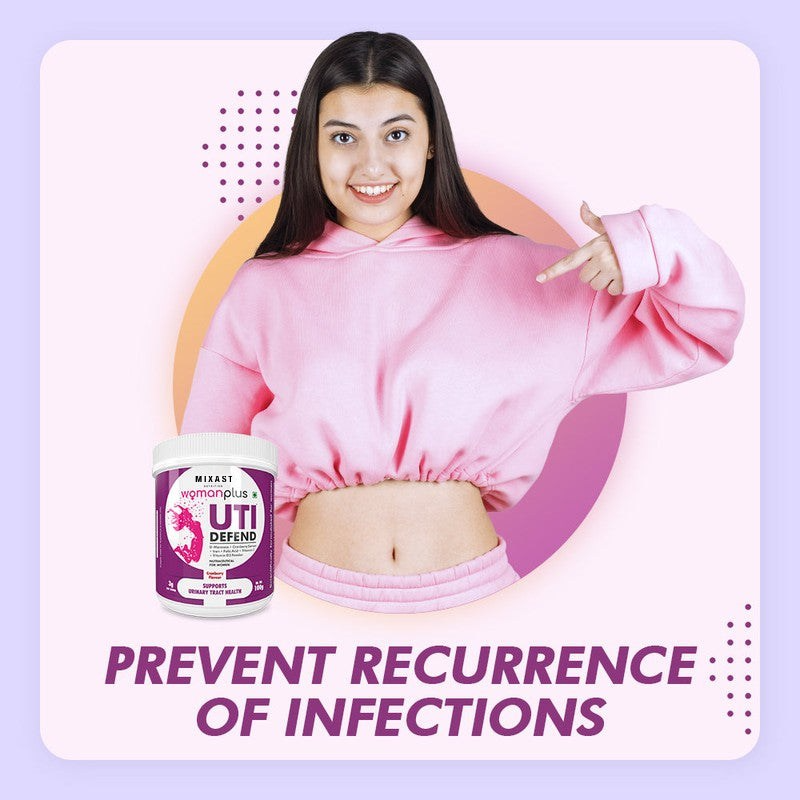 MIXAST® Woman Plus UTI, Supports Urinary Tract Health Defend Cranberry Flavour Powder 100g