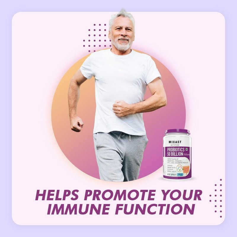 MIXAST® Probiotics 50 Billion CFU | Immune Gut Health, Multi-Strains, Targeted Release | 60 Veg. Capsules
