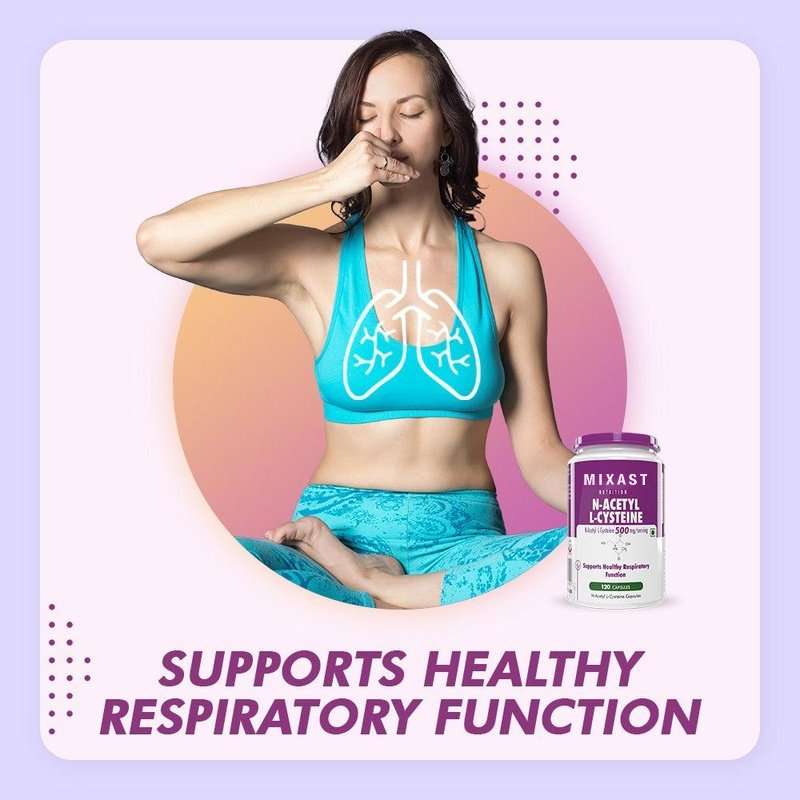 MIXAST® N-Acetyl L-Cysteine, Support Healthy Respiratory function (NAC) - Non-GMO -Gluten Free -Pack of 120 Veg. Capsules