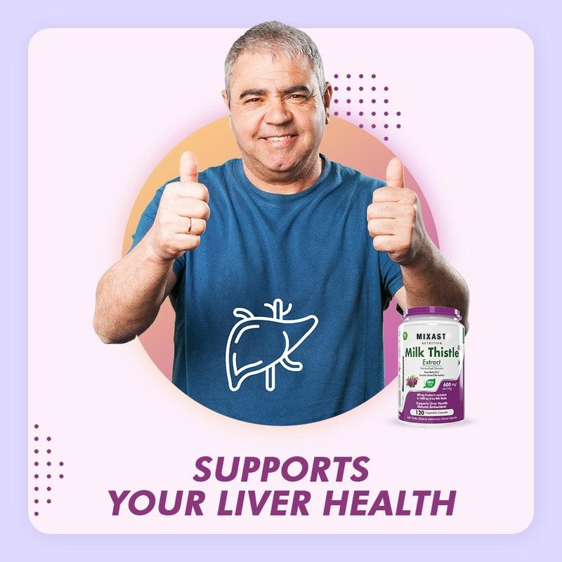 MIXAST® Milk Thistle Supplement 600mg Extract - Supports Liver Health and Antioxidant (Silymarin)