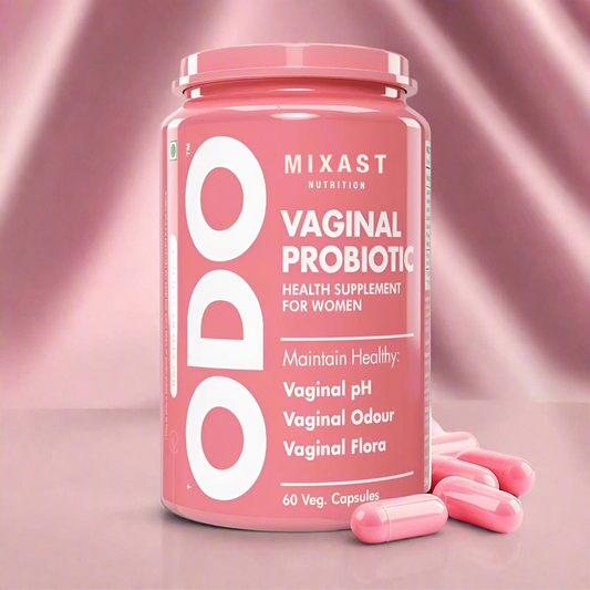 MIXAST® ODO Vaginal Probiotics for Women pH Balance, Reduces Vaginal Odour, Vaginal Flora, Prevents Recurrent UTIs, Fights Vaginal Infections | Health Supplement.