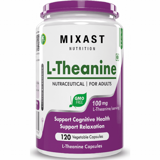MIXAST® L-Theanine, Support cognitive Support Health relaxation 120 Veg Capsules