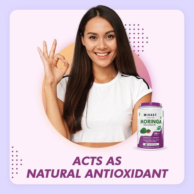 MIXAST® Moringa Extract, Support Healthy Sugar, Levels Natural Antioxidant 10:1-300mg