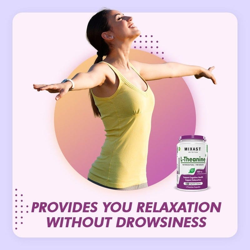 MIXAST® L-Theanine, Support cognitive Support Health relaxation 120 Veg Capsules