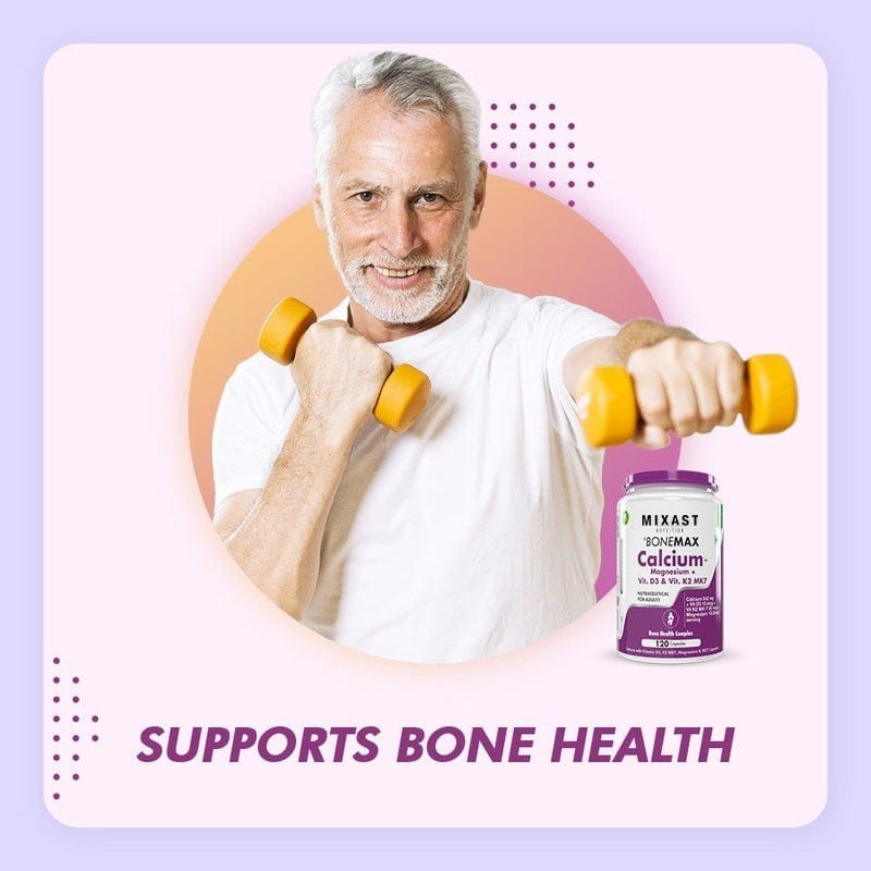 MIXAST® BoneMax Calcium with Magnesium, Bone Health Complex Vitamin D3 & Vitamin K2- Mk7