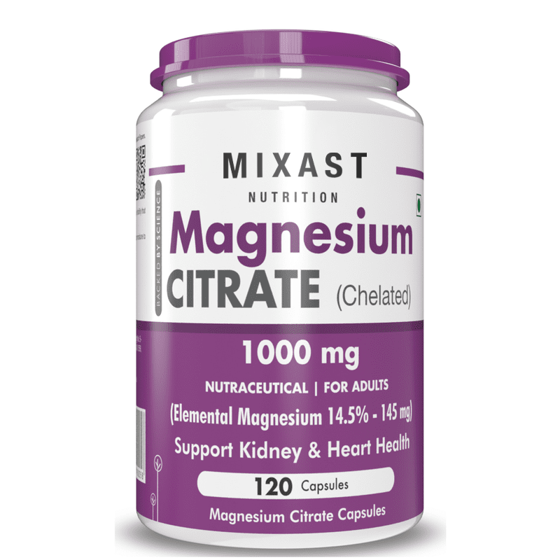 Magnesium Citrate 120 Vegetable Capsules - Supports Bone Health, Energy, and Muscle Function