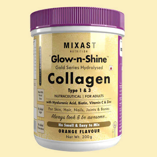 Skin Glow-n-Shine Collagen Powder 200g | Hydrolysed Collagen for Women and Men with Hyaluronic Acid, Biotin and Vitamin C for Healthy Skin, Hair and Nails