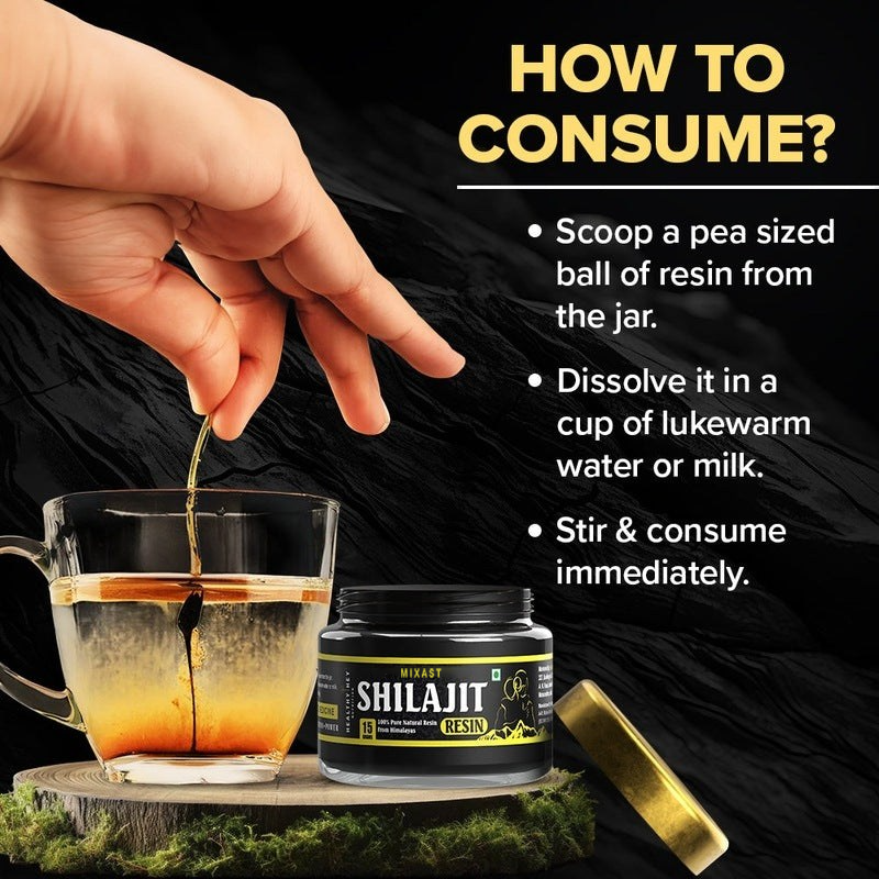 MIXAST® Pure Himalayan Shilajit/Sheelajit Resin | Boost Stamina & Strength - 15 g