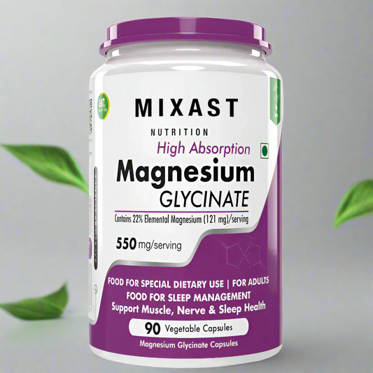 Magnesium Glycinate High Absorption for Sleep, Cramps, & Nerves Health -550mg